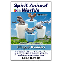 Load image into Gallery viewer, Spirit Animal Worlds - Hand Carved Collections of Natural Stone Figurines with Display Stands and Spirit Animals Information Card